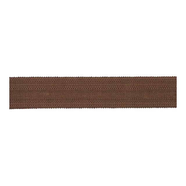 Schumacher Cotton Strie Tape Wide In Chestnut 1 5/8" For Sale