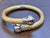 2020s Two Tone Cuff Bangle Bracelet 18 Karat Solid Yellow & White Gold 24 Gram For Sale - Image 5 of 8