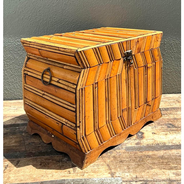 Vintage Faceted Rattan Box For Sale - Image 12 of 12