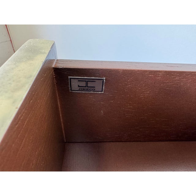 Brown Vintage Jimeco LTD Lacquered Goatskin and Mahogany Five-Drawer Commode/Sold For Sale - Image 8 of 12