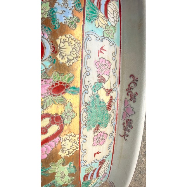 20th Century Chinese Famille Rose Porcelain Fishbowl Planter With Figural Scenes For Sale - Image 12 of 14