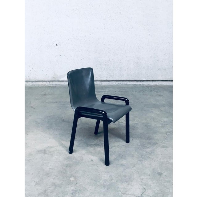 Postmodern Leather Dining Chairs, Italy, 1980s, Set of 4 For Sale - Image 15 of 18