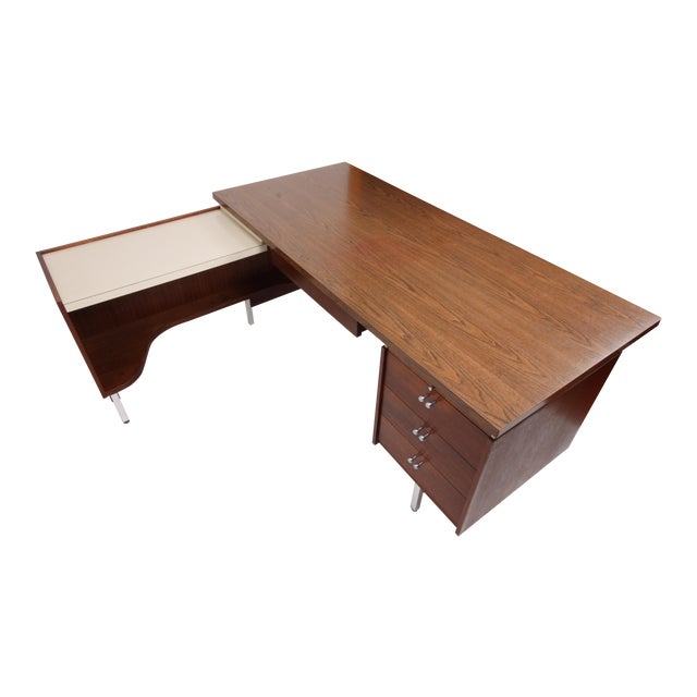 MidCentury Modern Walnut Corner Desk by Charles Deaton for Leopold