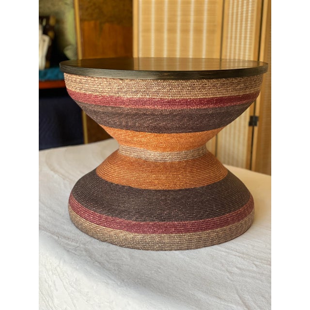 Artisan Coffee Table: Handcrafted With Hand-Dyed Wheat Straw-Braid by Aleman & Moore For Sale In Naples, FL - Image 6 of 12
