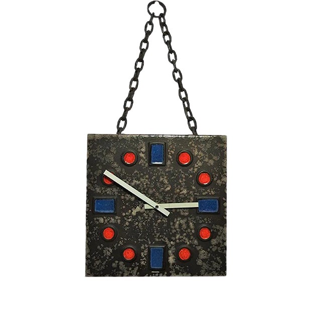 Brutalist Ceramic Wall Clock from Kienzle, 1980s For Sale