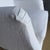 Linen Custom Slip Covered Linen English Arm Chair Made to Order With Down Cushion For Sale - Image 8 of 9