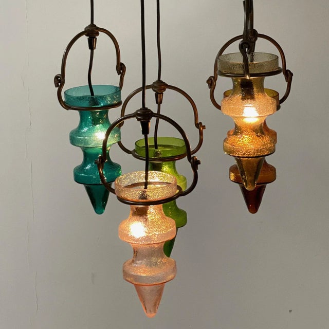 Brown Stalactiet Pendant Lamp by Nanny Still for Massive & Val Saint Lambert, 1960s For Sale - Image 8 of 13