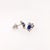 Blue Sapphire Stud Earrings With Diamond Accents: Solid 14k Gold, 4x3mm, Pair For Sale In Columbus - Image 6 of 7