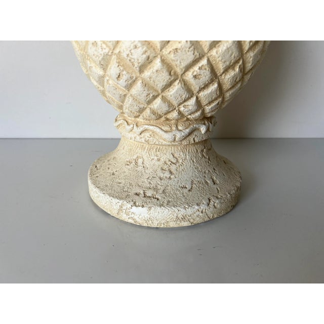 Sculpture Materials Tropical Palm Beach - Style White Plaster Pineapple Table Lamp/ Sold For Sale - Image 7 of 12