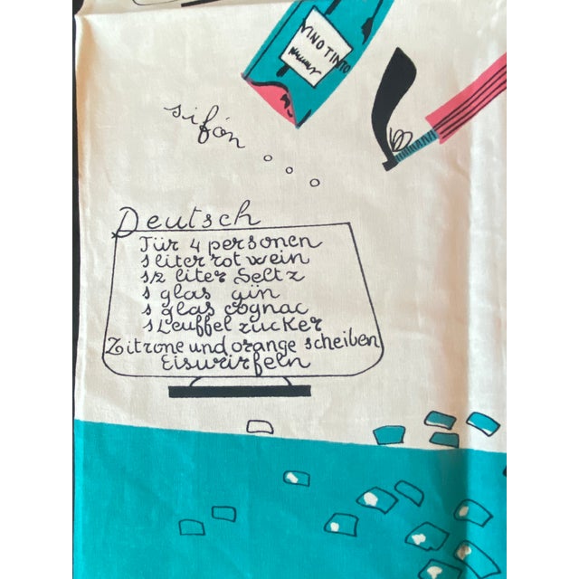 Vintage Whimisical Spanish Recipe Kitchen Towels, Set of 2 For Sale - Image 12 of 12