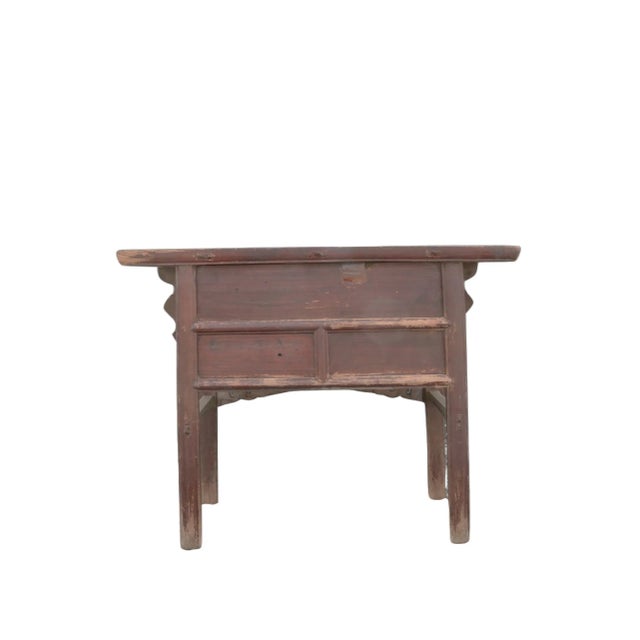 Wood Early 18 Century Hand Carved 3 Drawers Antique Chinese Table For Sale - Image 7 of 8