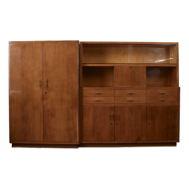 Art Deco Secretaire Bookcase, 1940s For Sale