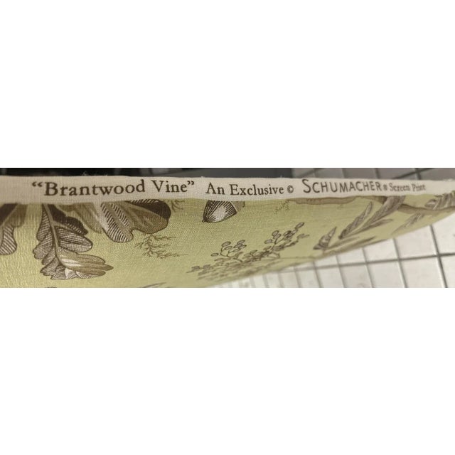 Wood New Schumacher Chinoiserie ‘Brantwood Vine’ Belgian Linen Upholstery on Antique 19th Century Walnut Headboard For Sale - Image 7 of 7