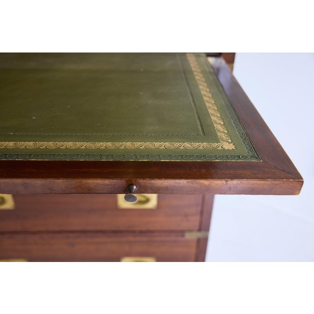 English Campaign Chest & Secretary in Mahogany With Brass Fittings For Sale - Image 15 of 18
