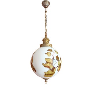 Large Art Nouveau Globe Pendant Light, 1920s For Sale