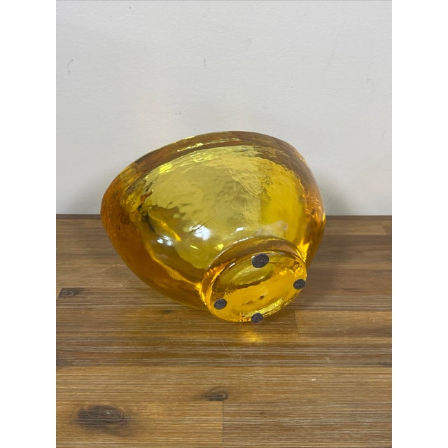 Fire and Light Orange Citrus Vase Vintage Recycled Glass Art Arcata California For Sale In New York - Image 6 of 7