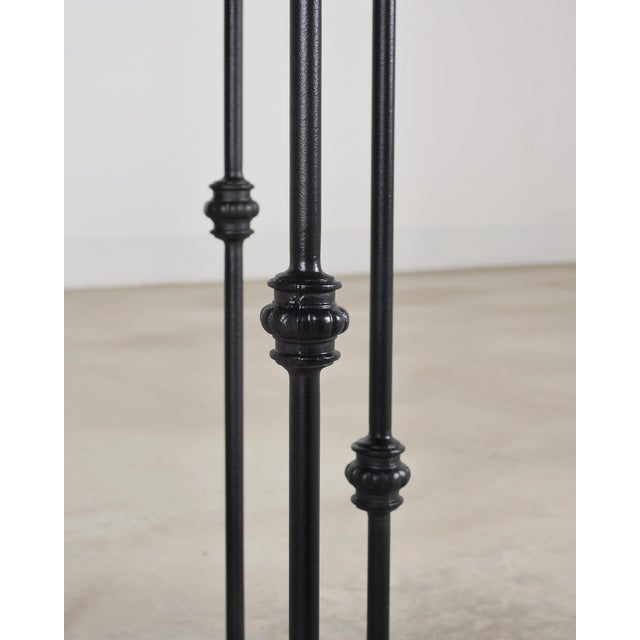 Metal Italian Round Iron Carrara Marble Center or Garden Table For Sale - Image 7 of 15