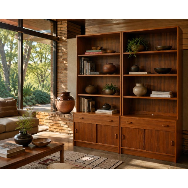Mid-Century Modern 1960s Set of Two Danish Modern Teak Display Cabinets For Sale - Image 3 of 10