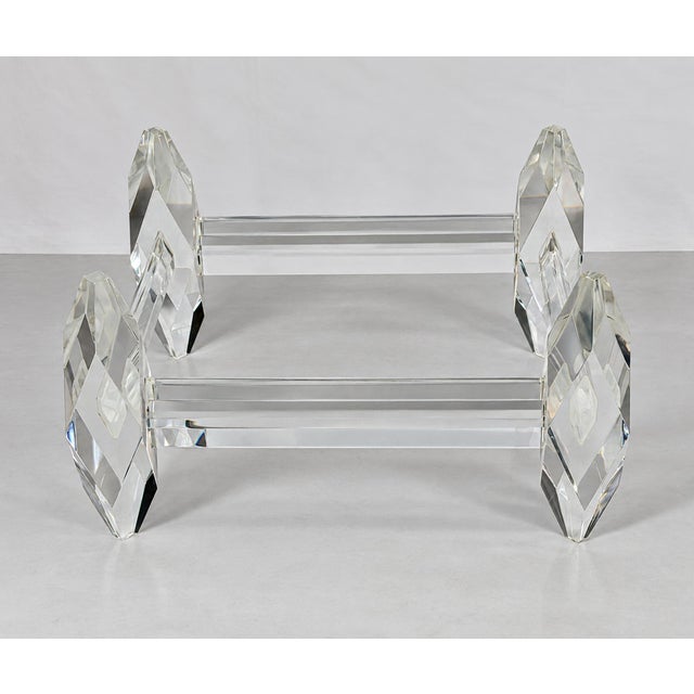Amparo Calderon Tapia “Diamante” Sculptural Lucite & Glass Coffee Table For Sale - Image 17 of 18