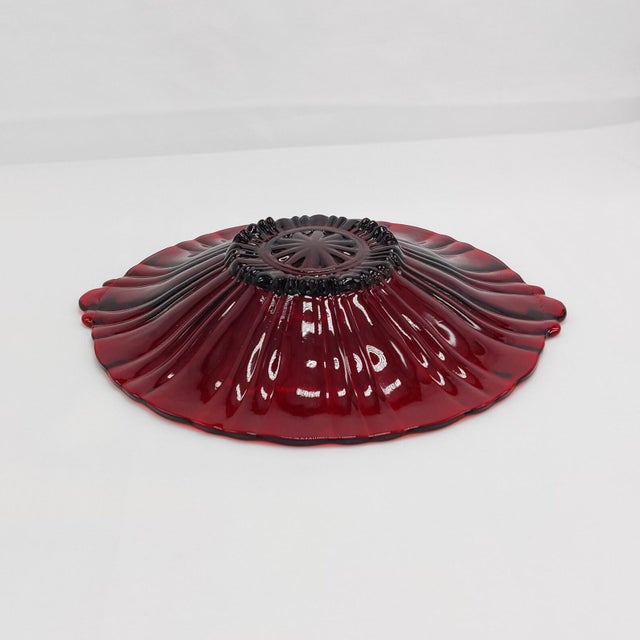 Anchor Hocking Hocking Old Cafe Royal Ruby Bowl W/ Tab Handles; C. 1938; 8 3/4 Inches For Sale - Image 4 of 12