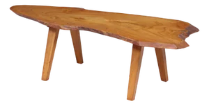 Mid-Century Sycamore Live Edge Coffee Table, 1960s