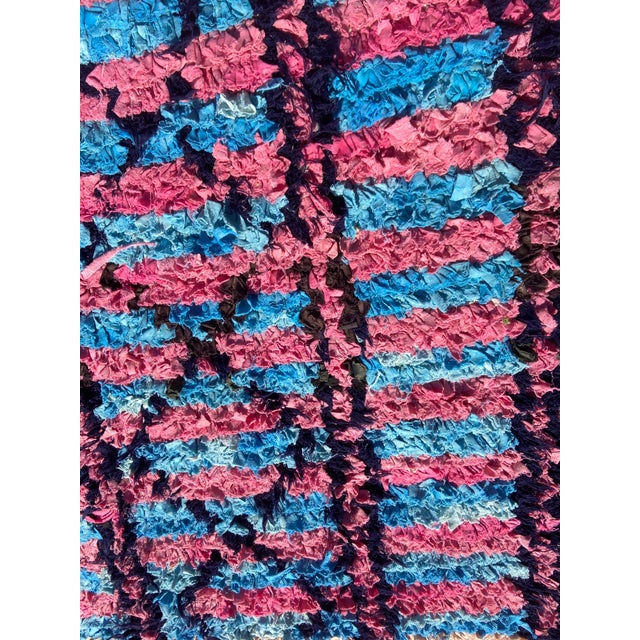 Moroccan Purple Berber Boucherouite Rug For Sale - Image 6 of 7