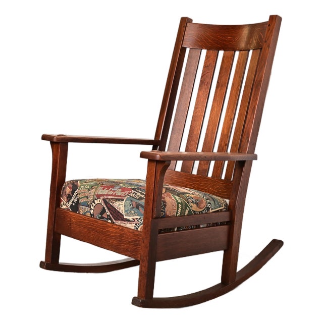 J. M. Young & Sons Antique Mission Oak Arts & Crafts Rocking Chair, Circa 1900 For Sale