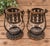 1920s 1920s Gothic Revival Pierced Metal and Glass Hanging Candle Lanterns, Pair For Sale - Image 5 of 10