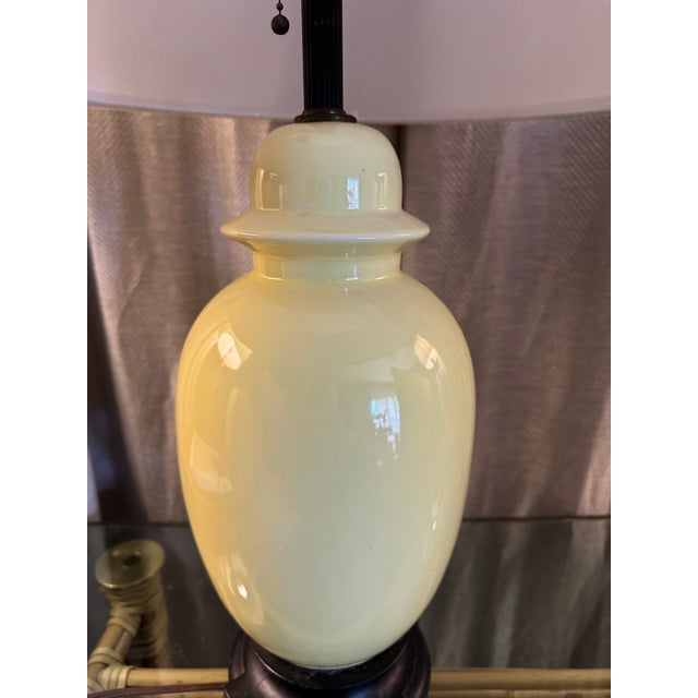 Light Yellow Ginger Jar Lamp For Sale - Image 4 of 6