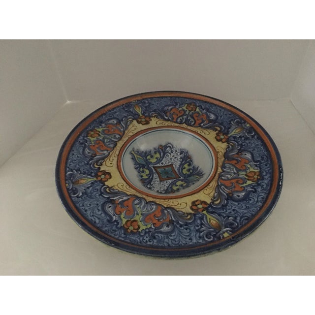 Italian Majolica Signed Large Charger / Bowl For Sale - Image 10 of 10