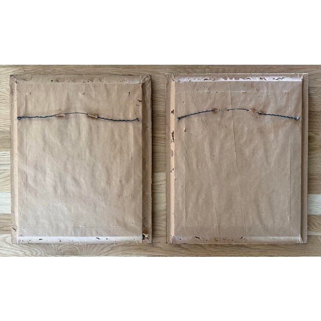 Pair of Vintage Framed Chinese Textile Art in Faux Bamboo Frames For Sale - Image 10 of 13