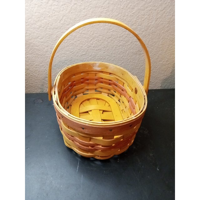 Brown 1990s Gorgeous Longaberger Oval Wicker Basket For Sale - Image 8 of 10