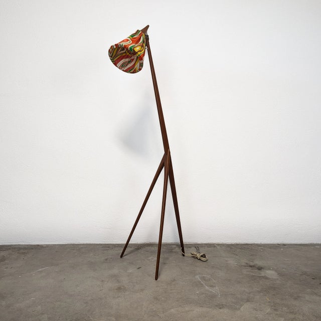 Mid Century Modern Teak "Giraffe" Floor Lamp by Uno and Östen Kristiansson for Luxus For Sale - Image 11 of 12