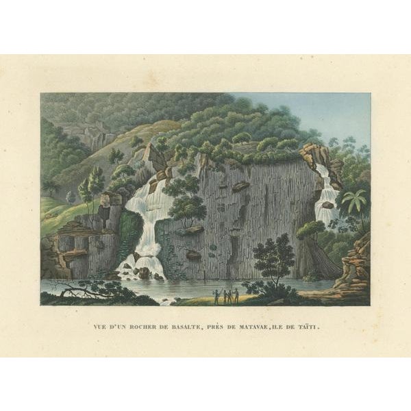 Duperrey, Illustration of a Basalt Rock Near Matavae, Tahiti, 1826, Print For Sale - Image 3 of 6