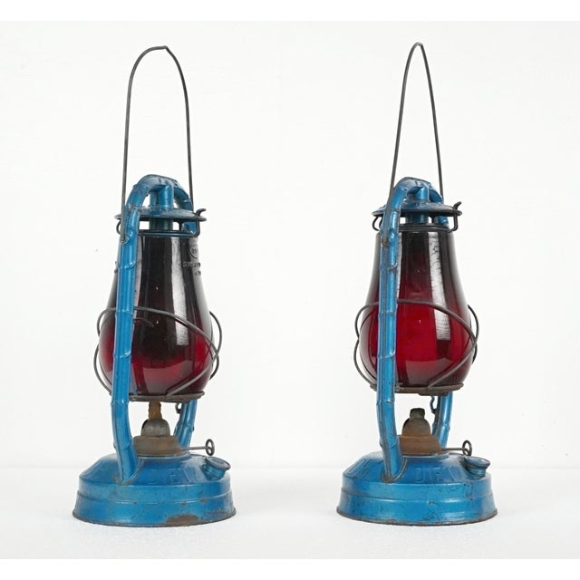 Vintage Dietz Monarch Hot Blast Kerosene Lanterns - a Pair For Sale - Image 9 of 10