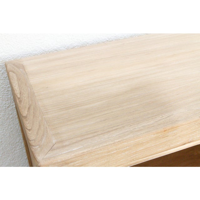 Long Rustic Chic Bleached and Whitewashed Asian Sideboard For Sale - Image 9 of 11