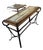 Jacques Adnet, Hermes Style Vintage Equestrian Style Forged Iron & Braided Leather Console Table With Beveled Glass Top For Sale