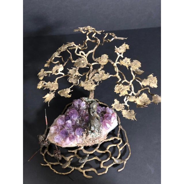 Amethyst Late 20th Century Ron Bertocchi Bronze and Amethyst Sculpture of Young Girl and Tree For Sale - Image 8 of 11