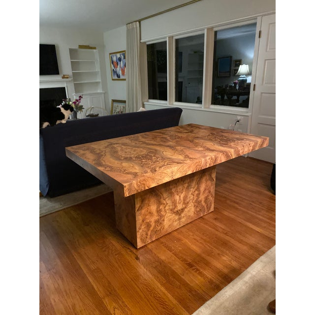 Vintage Custom Burl Wood Pedestal Dining Table Chairish