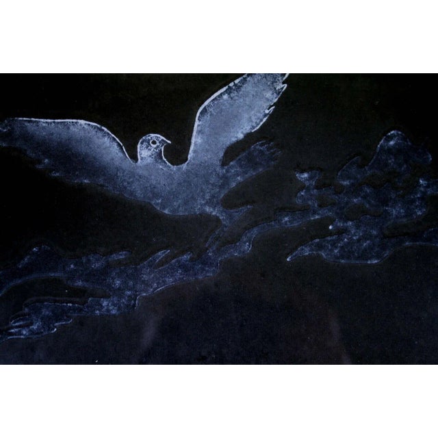 Zygmunt Czyz Surrealist Soaring Dove Signed Linocut on Paper 20/30 Framed 1987 For Sale In Detroit - Image 6 of 12