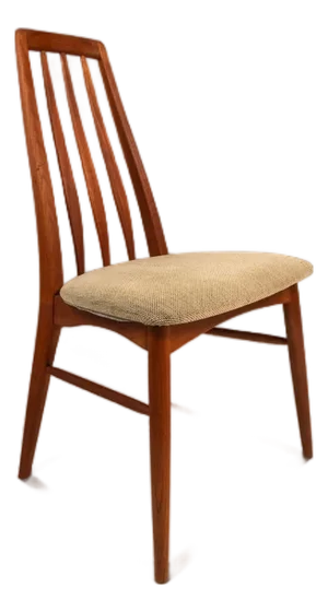 Single Danish Mid-Century Modern "Eva" Dining Chair W/ Sculpted Back in Teak by Niels Koefoed for Koefoeds Hornslet, Denmark, C. 1970s