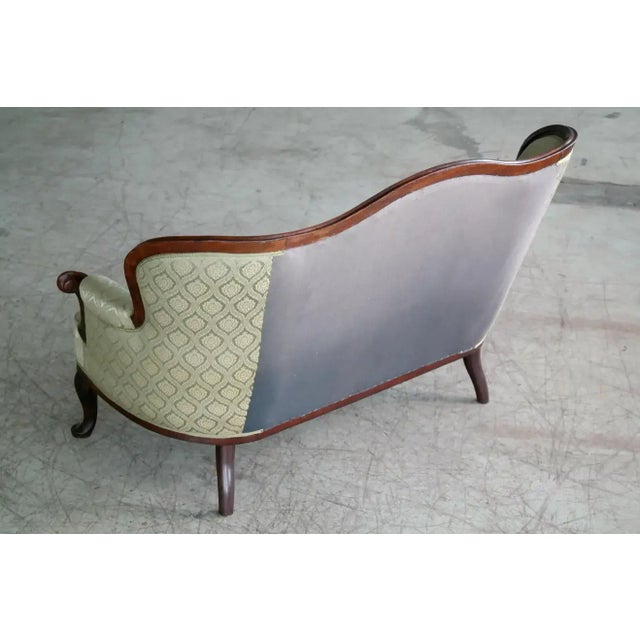 Wood Danish 1860s Rococo Revival Settee or Loveseat in Carved Mahogany For Sale - Image 7 of 10