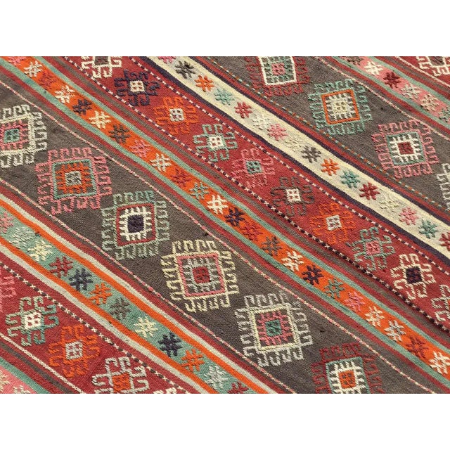 Vintage Turkish Kilim Rug - 63" X 100" For Sale - Image 4 of 11