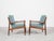 This original pair of easy chairs is designed by Svend Aage Eriksen and manufactured by Glostrup in Denmark in the 1960s....