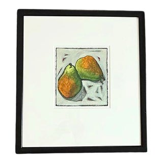 2001 Original Still-Life Oil Painting, d'Anjou Pears/Fruit, Artist Signed & Dated For Sale