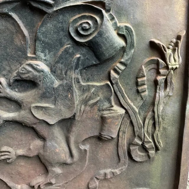 Chimney Fireback in Cast Iron, 1900s For Sale - Image 4 of 9