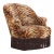 A French Lounge Chair Covered in Faux Tiger Fabric, 19th C.. For Sale
