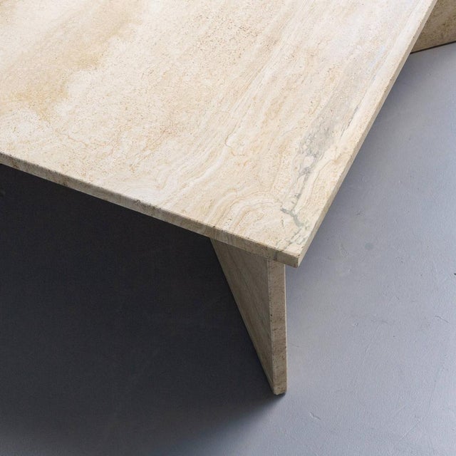 Triangle Coffee Table in Travertin from Up & Up, 1970s Chairish
