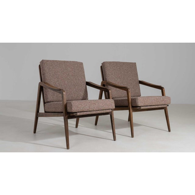 Mid-Century Modern 19th Century France Mid-century Modern Taupe Wood Armchair For Sale - Image 3 of 11