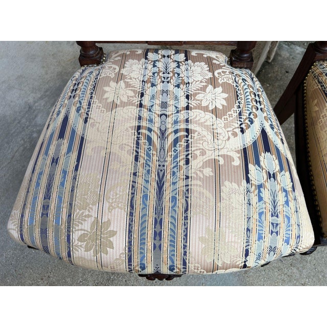 Pair Antique French Dining Chairs Renaissance Carved Oak Black Forest C1880 For Sale - Image 15 of 18